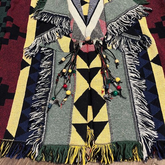 Native American Indian Wrapper Aztec Southwestern Womens Sweater Multicolor NWOT - Picture 4 of 9